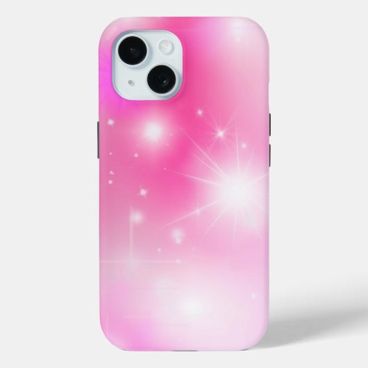 Pink Bokeh Stars Case-Mate iPhone Hülle (Rückseite)