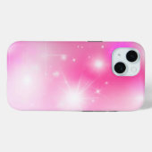 Pink Bokeh Stars Case-Mate iPhone Hülle (Rückseite (Horizontal))