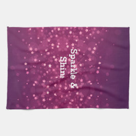 Pink Bokeh Stars Geschirrtuch