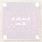 Pink Bokeh Stars Glasuntersetzer (Rückseite)