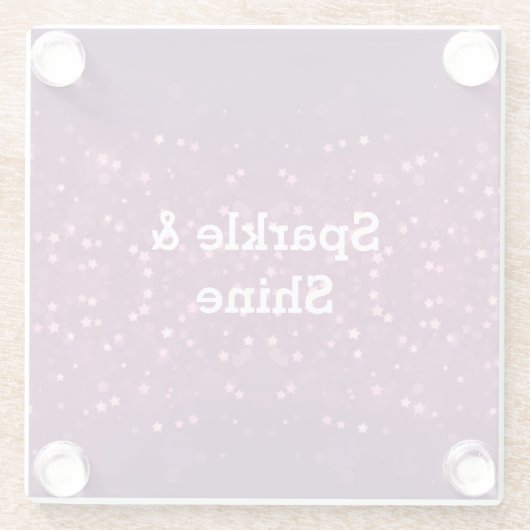 Pink Bokeh Stars Glasuntersetzer (Rückseite)