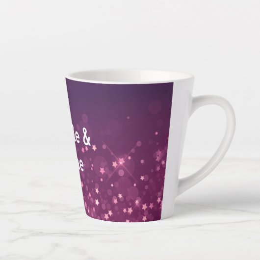 Pink Bokeh Stars Milchtasse (Rechts)