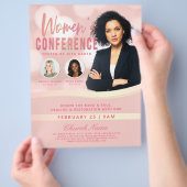 Pink Bokeh Women's Church Conference Service Flyer (Hand)