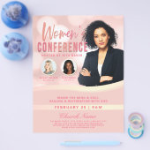 Pink Bokeh Women's Church Conference Service Flyer (Einzeln)