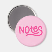 Pink Bold Handwriting Notes Typografie Magnet (Vorderseite/Rückseite)