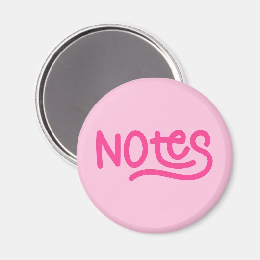Pink Bold Handwriting Notes Typografie Magnet (Vorderseite/Rückseite)