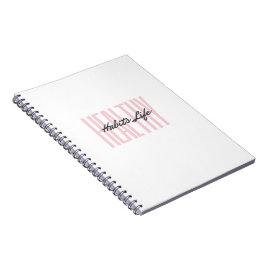Pink Bold Healthy Habits Life Spiral Notebook Notizblock