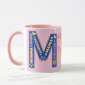 Pink Bold Letter M Mit Möglichkeiten, Mama zu sage Tasse (Links)