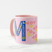 Pink Bold Letter M Mit Möglichkeiten, Mama zu sage Tasse (Vorderseite Links)