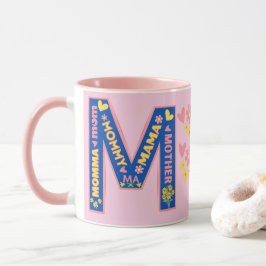Pink Bold Letter M Mit Möglichkeiten, Mama zu sage Tasse