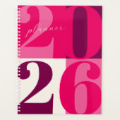 Pink Bold Year Color Block Planner Planer (Vorderseite)