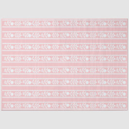 Pink Bone Inlay Floral Border Decoupage Paper Seidenpapier