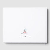 Pink Bonjour Bébé Eiffel Tower Baby Dusche Gästebuch (Rückseite)