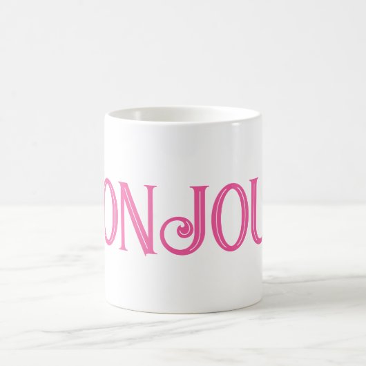 Pink Bonjour Tasse (Mittel)