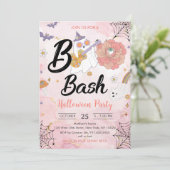 Pink Boo Bash Halloween-Party Einladung (Stehend Vorderseite)