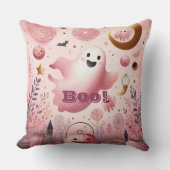 Pink Boo Friendly Ghost Halloween Kürbislaterne Kissen (Vorderseite)