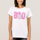 Pink BOO Ghost Halloween Shirt (Vorderseite)