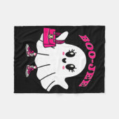 Pink Boo-jee Funny Ghost Halloween Fleecedecke (Vorderseite (Horizontal))
