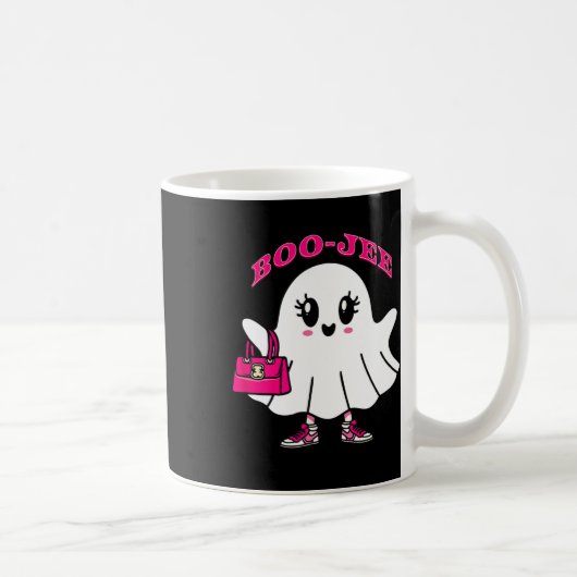 Pink Boo-jee Funny Ghost Halloween Kaffeetasse (Rechts)