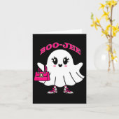 Pink Boo-jee Funny Ghost Halloween Karte (Gelbe Blume)