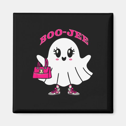 Pink Boo-jee Funny Ghost Halloween Magnet (Vorne)