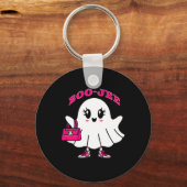 Pink Boo-jee Funny Ghost Halloween Schlüsselanhänger (Vorderseite)