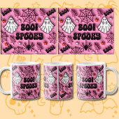 Pink Boo! Spooky 3D-Effekt Spider Web-Host Kaffeetasse