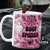 Pink Boo! Spooky 3D-Effekt Spider Web-Host Kaffeetasse
