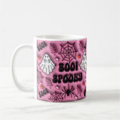 Pink Boo! Spooky 3D-Effekt Spider Web-Host Kaffeetasse (Links)
