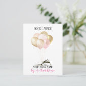 Pink Book Launch Party Einladung Postcard (Stehend Vorderseite)