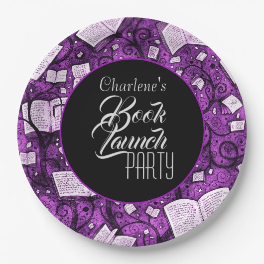 Pink Book Launch Partys Pappteller (Vorderseite)