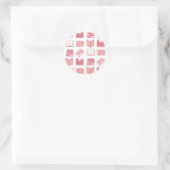 Pink Book Reading and Writing Pattern Runder Aufkleber (Tasche)