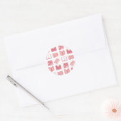 Pink Book Reading and Writing Pattern Runder Aufkleber (Umschlag)