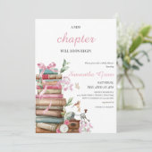 Pink Book Themed Baby Dusche Einladung (Stehend Vorderseite)