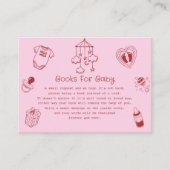 Pink “Books for Baby” Baby Shower Begleitkarte (Vorderseite)