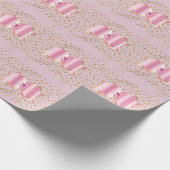 Pink Books on Gold Stones Wrapping Paper Geschenkpapier (Ecke)