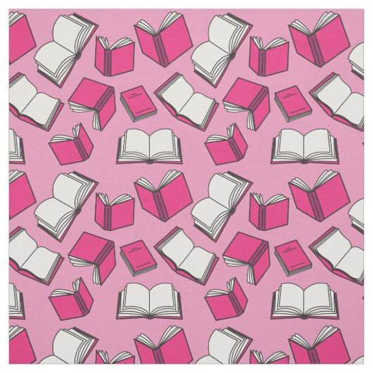 Pink Books Pattern Niedlich Book Reader Muster Stoff (Muster)