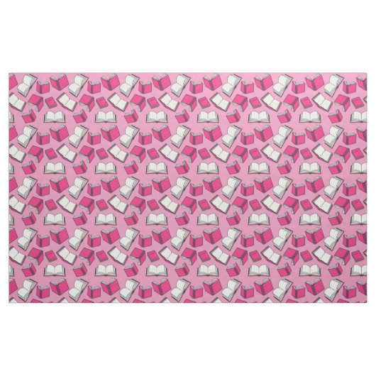 Pink Books Pattern Niedlich Book Reader Muster Stoff (Fat Quarter (45,7 x 55,9 cm))