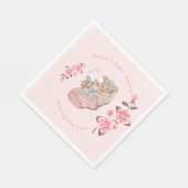 Pink Bootie Vintag Baby Girl Babydusche Serviette (Ecke)