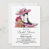 Pink Boots and Derby Hat Bridal Shower Einladung (Vorderseite)