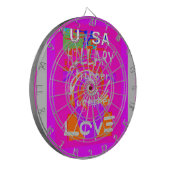Pink Borded Hillary Inspiration Art Print Dartscheibe (Vorderseite Links)