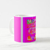 Pink Borded Hillary Inspiration Art Print Kaffeetasse (Vorderseite Links)