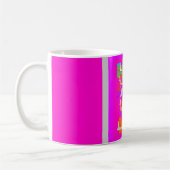 Pink Borded Hillary Inspiration Art Print Kaffeetasse (Links)