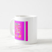 Pink Borded Hillary Inspiration Art Print Kaffeetasse (Vorderseite Links)