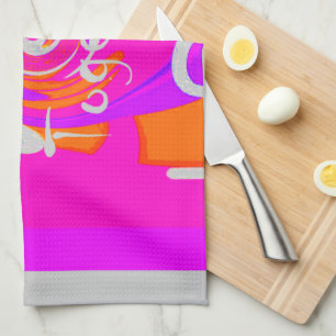 Pink Borded Hillary Inspiration Art Print Küchentuch