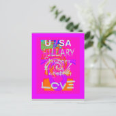 Pink Borded Hillary Inspiration Art Print Postkarte (Stehend Vorderseite)