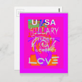 Pink Borded Hillary Inspiration Art Print Postkarte (Vorne/Hinten)
