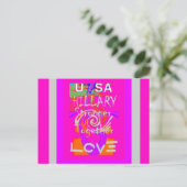 Pink Borded Hillary Inspiration Art Print Postkarte (Stehend Vorderseite)