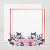 Pink Border Floral Bouquet Einladung (Vorne/Hinten)