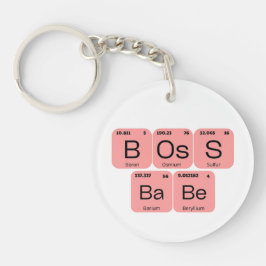 Pink Boss Babe Periodisches Tabellenelement Schlüsselanhänger